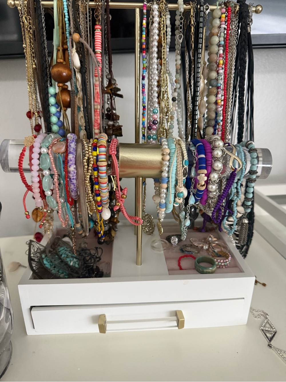 Jewelry organizer + all jewelry